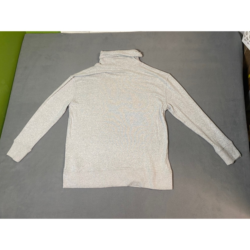 Eddie Bauer Travex Womens Cowl Neck Sweater Gray Ribbed Side Panel Size M - Picture 7 of 7